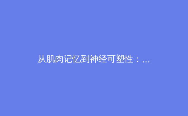 从肌肉记忆到神经可塑性：现代运动训练的科学革命 - 4